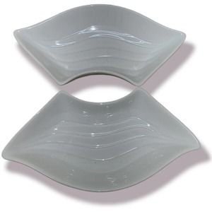 USA Vintage California Pottery L34 set of 2 White dish Lazy Susan replacements